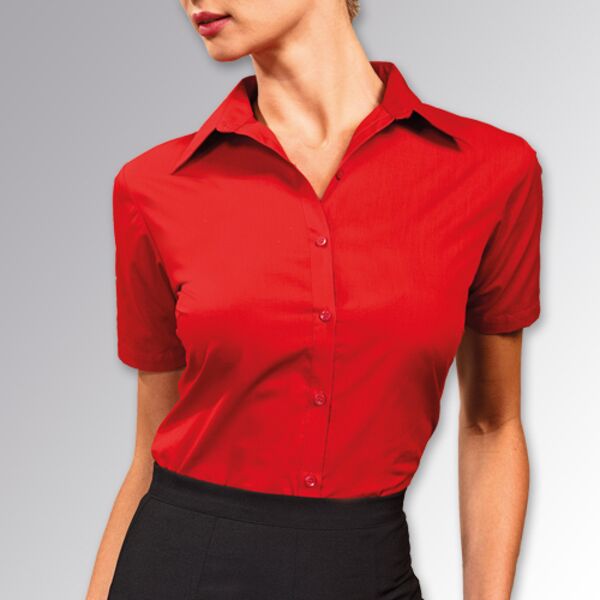 Women's short sleeve poplin blouse Thumbnail